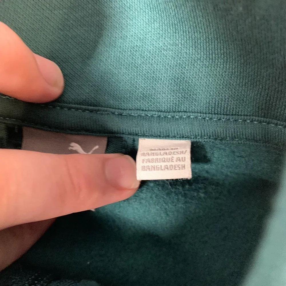 Puma Track Jacket Womens Small Teal Floral Full‎ Zip Sweatshirt Cotton Blend - Picture 4 of 15